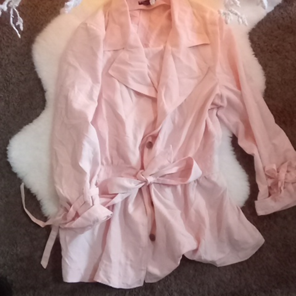 NWOT Banana Republic Pink Structured Trench Coat Sz XL